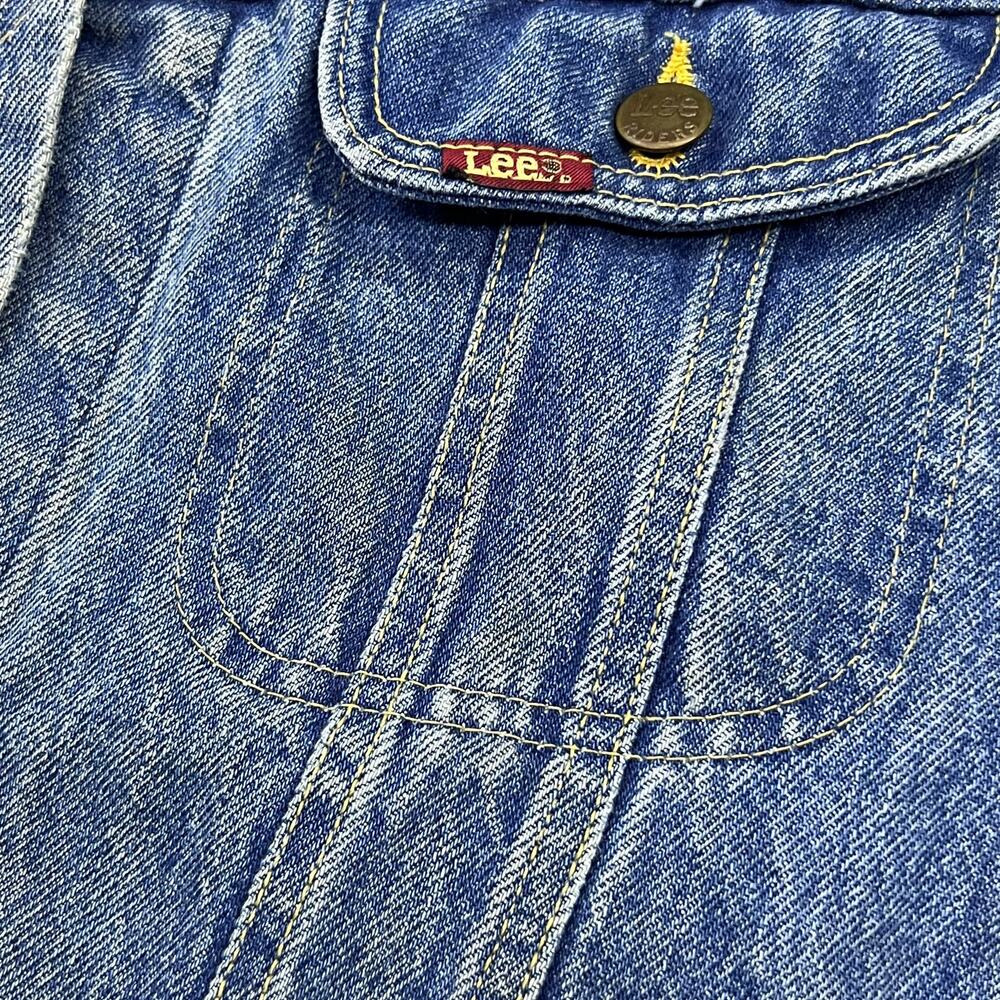 Vintage Lee Riders Blue Denim Jacket USA Made Mens M Wmns XL Jean Trucker 80s - Picture 11 of 16